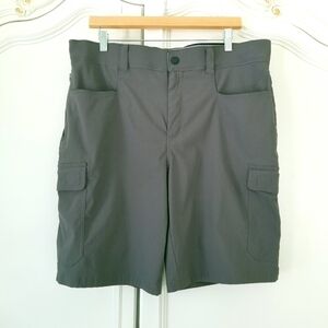 Orvis Gray Stretch Nylon Cargo Shorts Hidden Pocket Hiking Outdoor Mens 34